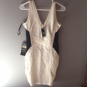 Bebe white and black dress